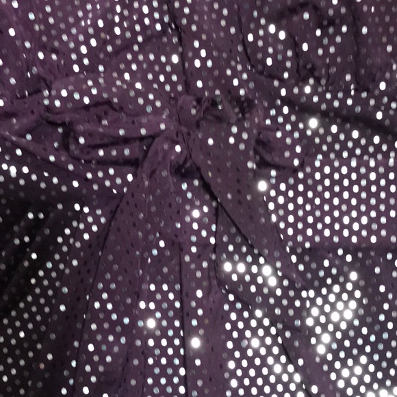 Touch 9 belted halter tunic in Plum purple with silver sparkles - Picture 5 of 8